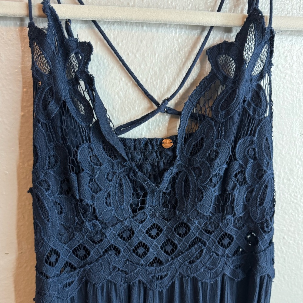 Free People Adella slip dress 💙 Navy Blue - Picture 3 of 4